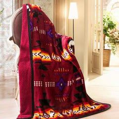 Navajo Sherpa Lined Silk Touch Throw – 50x60