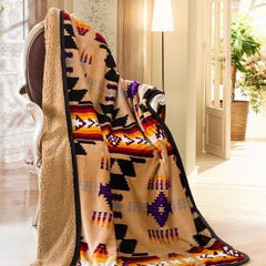 Navajo Sherpa Lined Silk Touch Throw – 50x60