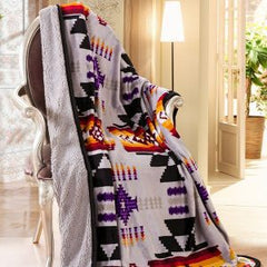 Navajo Sherpa Lined Silk Touch Throw – 50x60