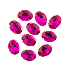 Crystal Lane DIY Sew-On Rhinestones – 13×18 mm Silver Setting (1 Pair)