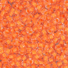 10/0 Preciosa Seed Beads Frosted Crystal Neon Orange Lined Matte