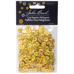 Round Sequins – 8mm – Gold Hologram (Approx. 850pcs)