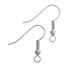 Fish Hook Earwire – 18mm – Nickel Colour (10pcs), NF/LF