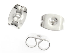 Earring Butterfly Clutch – 6×3mm – Silver (10pcs), NF/LF