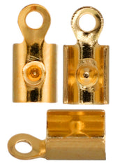 Leather / Feather End Crimps – 7×3mm – Gold / Silver (10pcs)