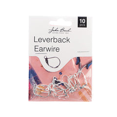 Lever Back Earwires – 19mm, Silver Colour (10pcs, Stainless Steel)