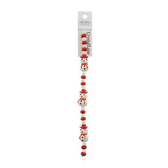 Crystal Lane DIY Designer Holiday 7″ Bead Strand – Red Hat Snowman (Lampwork with Round Beads)