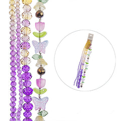 Crystal Lane DIY Flower Bead Strand – Ombre Yellow to Purple (7")