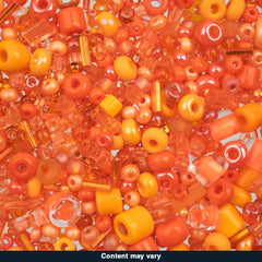Czech Seed Beads – 50g – Orange Assorted Mix