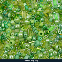 Czech Seed Beads – 50g – Light Green Assorted Mix