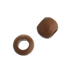 Euro Wood Beads - Round Large Hole 8x6.5mm Coffee