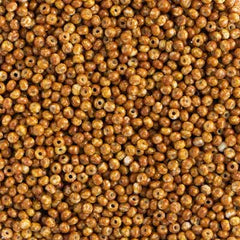 11/0 Preciosa Seed Beads Opaque Travertine on Chalk White #01522