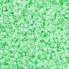 Delica 11/0 RD #0237 Light Crystal Green Ceylon Lined-Dyed 5.2g Vial