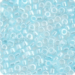 Delica 11/0 RD #0239 Light Crystal Aqua Ceylon Lined-Dyed 5.2g Vial