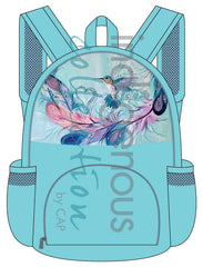 Hummingbird Feathers – Foldable Backpack by Carla Joseph (Métis/Cree Artist)