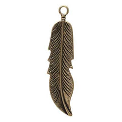 Pendant – Feather 44×11mm Antique Gold (LF/NF)