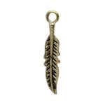 Pendant – Feather 27×6mm Antique Gold (LF/NF)