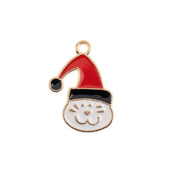 Sweet & Petite Holiday Charms – 21×15mm Santa Cat (8 pcs, Multiple Colours)