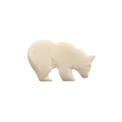 Bone Walking Bear Pendant – Hand-Carved White (1 pc)