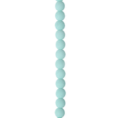 Czech Glass Beads Strand – 4mm White Alabaster Velvet Soft Turquoise (46 pcs)