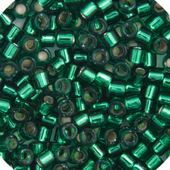 Delica 11/0 RD #0605 Emerald Silver Lined-Dyed 5.2g Vial