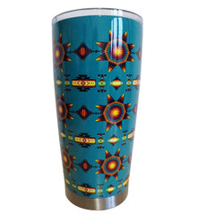 Double-Walled Stainless Steel Travel Mug – Starburst Design (20 oz)
