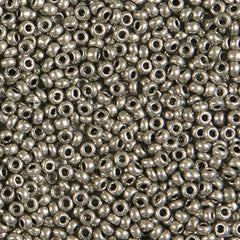 10/0 Preciosa Seed Beads Metallic Grey 22g