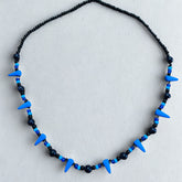 Silas - Blue Glass Spike Bead Necklace (20”)