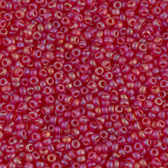 11/0 Miyuki Seed Beads Ruby Transparent AB Matte #0141FR