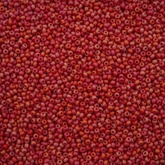 11/0 Preciosa Seed Beads Opaque Red Matte Rainbow #43190