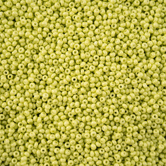 11/0 Preciosa Seed Beads Light Green Chalk Dyed Solgel #43248
