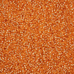 11/0 Preciosa Seed Beads Silver Lined Orange Solgel