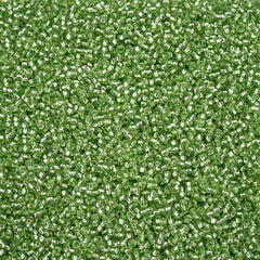 11/0 Preciosa Seed Beads Silver Lined Dark Green