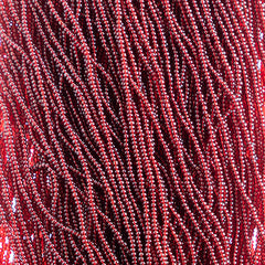 13/0 Charlotte Cut Preciosa (Czech) Bead Transparent Dark Red Strung