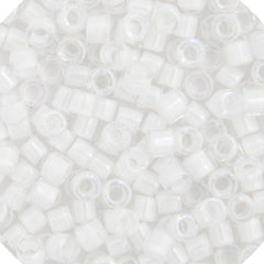 Delica 11/0 RD #0066 White  AB Lined-Dyed 5.2g Vial