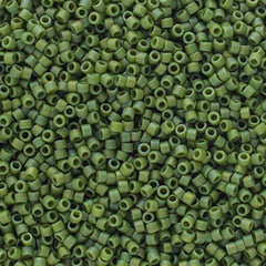 Delica 11/0 RD #2310 Frosted Glazed Rainbow Green Matte AB 5.2g Vial