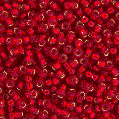 15/0 Miyuki Seed Beads Ruby Silverlined #0011