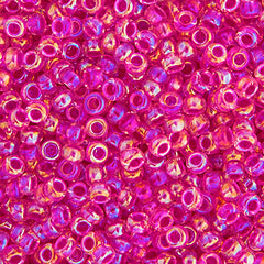 15/0 Miyuki Seed Bead Crystal Hot Pink Lined AB #0355