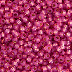 15/0 Miyuki Seed Bead Dark Rose S/L Opal Dyed Alabaster #0645