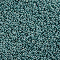 15/0 Miyuki Seed Beads Frosted Glazed/Rainbow Arctic Blue Matte AB #4702