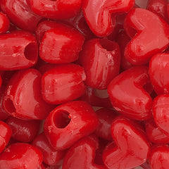 Pony Bead – Heart – 10×12mm – Opaque Red (500pcs)
