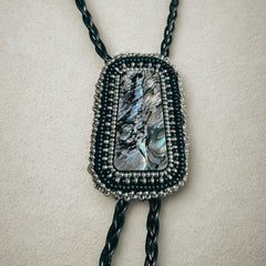 Silas - Abalone & Leather Bolo