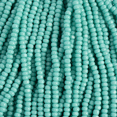 11/0 Charlotte Cut Preciosa Bead Opaque Turquoise Strung
