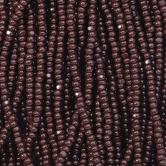 11/0 Charlotte Cut Preciosa Beads Opaque Dark Brown Strung