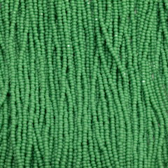13/0 Charlotte Cut Preciosa (Czech) Bead Opaque Green Strung