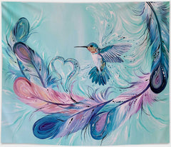 Fleece Blanket – Hummingbird Feathers
