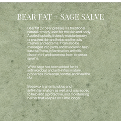 Silas - Bear fat and Sage Salve 1.5 oz