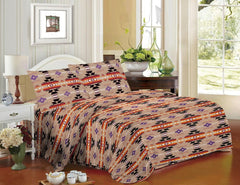 Queen Size 4-Piece Reversible Printed Comforter Set – Tan