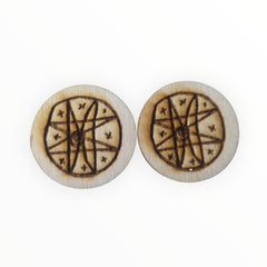 29mm Wood Burned Cabs Petroglyph 8 Point Star