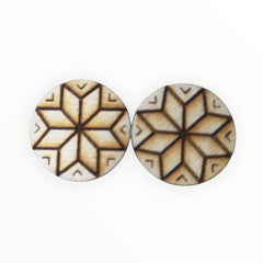 29mm Wood Burned Cabs 8 Point Star